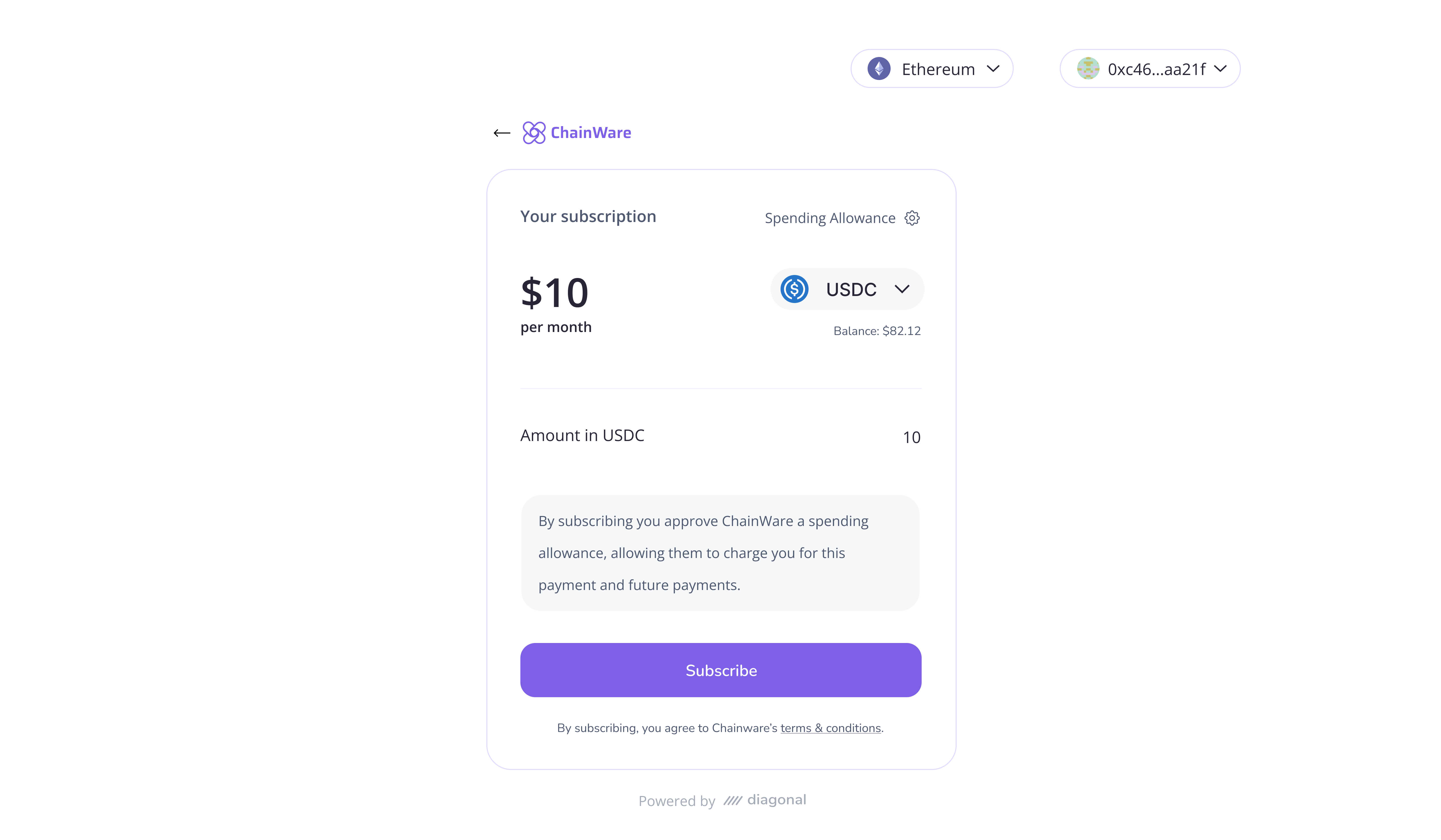 Diagonal Merchant Dashboard